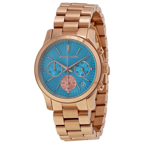 Michael Kors Runway Blue Dial Rose Gold